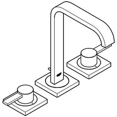 Grohe 3-Loch-WT-Batterie Allure, mit Hebelgriffen, DN 15, Farbe chrom Bild 4