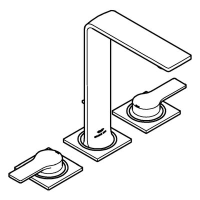 Grohe 3-Loch-WT-Batterie Allure 20188_1, mit Hebelgriffen, Farbe hard graphite Bild 4