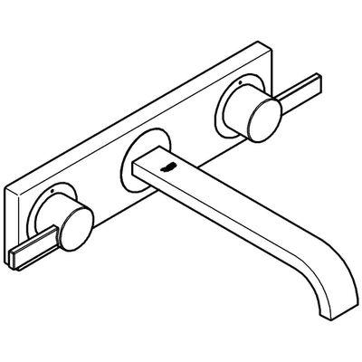 Grohe 3-Loch-WT-Batt. Allure FMS Wandmontage Hebelgriffe Ausladung 220 mm, Farbe chrom Bild 4