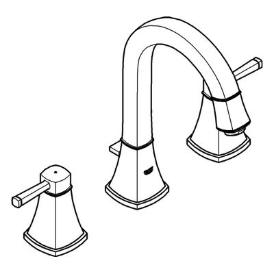 Grohe 3-Loch-WT-Batterie Grandera 20389 hoher Auslauf chrom / gold, Farbe chrom, gold Bild 4