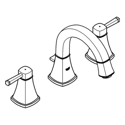 Grohe 3-Loch-WT-Batterie Grandera flacher Auslauf, Farbe chrom Bild 4