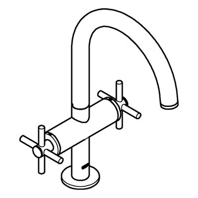 Grohe WT-Einlochbatterie Atrio 21019_3 L-Size Kreuz-Griff, DN 15, Farbe supersteel Bild 4