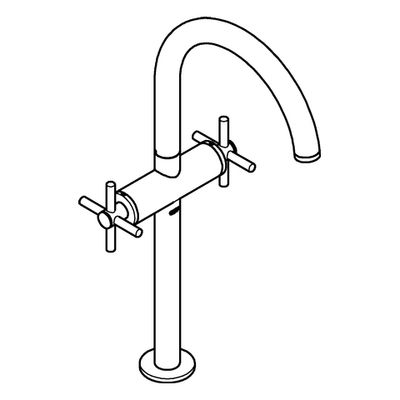 Grohe WT-Einlochbatterie Atrio 21044_3 XL-Size Kreuzgriff hard graphite geb, Farbe hard graphite Bild 4