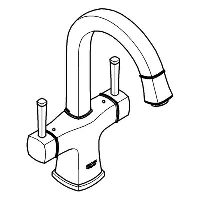 Grohe 2-Griff-WT-Batterie Grandera schwenkbarer Auslauf, Farbe chrom Bild 4