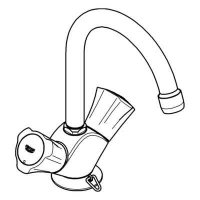 Grohe WT-Einlochbatterie Costa 21337_1 Schwenkauslauf versenkbare Kette, Farbe chrom Bild 4