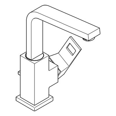 Grohe EH-WT-Batterie Eurocube 23135 EcoJoy hoher Ausladung Zugst.-Abl.grt, Farbe chrom Bild 4