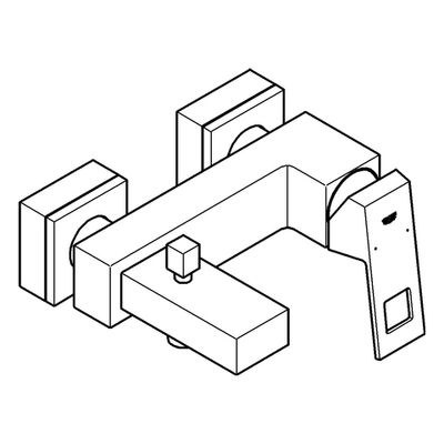 Grohe EH-Wannenbatterie Eurocube 23140 Wandmontage hard graphite gebürstet, Farbe hard graphite Bild 4