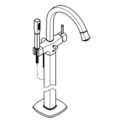 Grohe Einhand-Wannenbatterie Grandera 23318 Bodenmontage FMS chrom / gold, 230 x 250 mm, Farbe chrom, gold Bild 4
