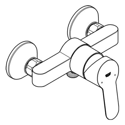 Grohe Einhand-Brausebatterie Baüdge integr. Rückflussverhinderer, 120 x 200 mm, Farbe silberfarben Bild 4
