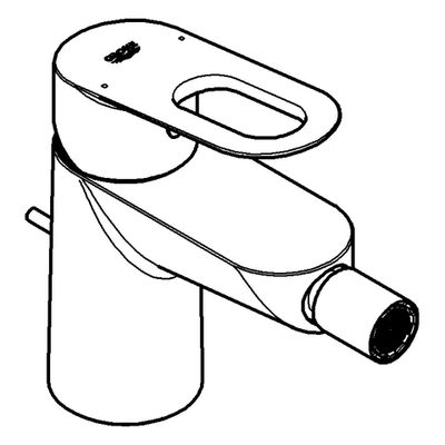 Grohe Einhand-Bidetbatterie BauLoop Einlochmontage, 73 mm, Farbe silberfarben Bild 4