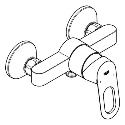 Grohe Einhand-Brausebatterie BauLoop 23340 Wandmontage, 115 x 155 mm, Farbe silberfarben Bild 4
