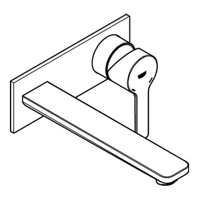 Grohe 2-Loch-Waschtisch-Wandbatterie Lineare Fertigmontageset, Ausl, 207 mm, Farbe chrom Bild 4