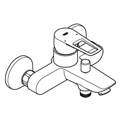 Grohe EH-Wannenbatterie BauLoop 23602_1 Wandmontage eigensicher, Farbe chrom Bild 4