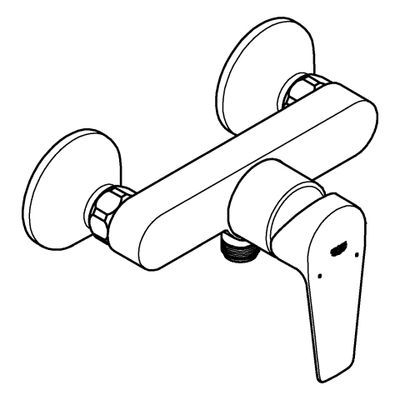 Grohe Einhebel-Brausebatterie Aufputz, Baüdge, eigensicher, verchromt, 60 mm, Farbe chrom Bild 4