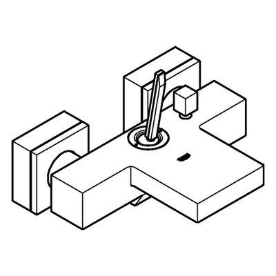 Grohe EH-Wannenbatterie Eurocube Joy Wandmontage eigensicher, 190 x 205 mm, Farbe chrom Bild 4