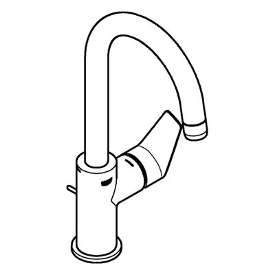 Grohe Baüdge Einhebel-WT-Mischer L-Size, mit Ablaufgarnitur, Höhe: 311 mm, Ausladung 140 mm, 311 x 140 mm, Farbe chrom Bild 4