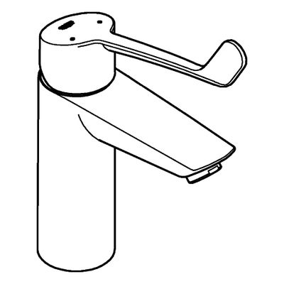 Grohe EH-WT-Batterie Eurosmart 23983_3 M-Size langer Hebel PO-Ablaugrt, Farbe chrom Bild 4