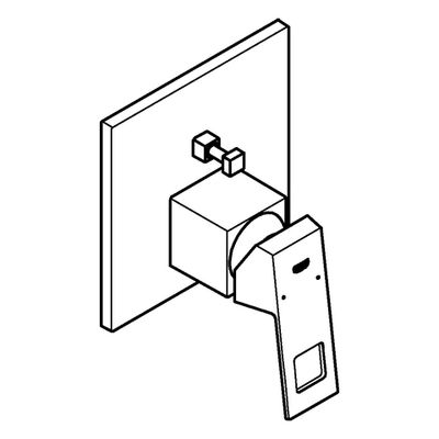 Grohe Farbset Einhebel-Wannenbatterie Eurocube eckig, für Rapido SmartBox, verchromt, 180 x 200 x 124 mm, Farbe chrom Bild 4