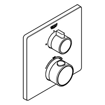 Grohe Farbset-THM-Brausebatterie Grohtherm 1 Abg, für Rapido SmartBox, eckig, 180 x 200 x 43 mm, Farbe chrom Bild 4
