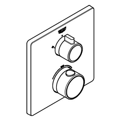 Grohe Farbset-THM-Brausebatterie Grohtherm 2 Abg, für Rapido SmartBox, eckig, 243 x 180 x 43 mm, Farbe chrom Bild 4