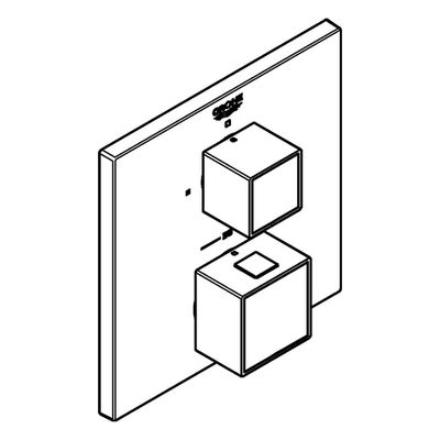 Grohe Fertigmontageset THM-Brausebatterie Grohtherm Cube, verchromt, 180 x 200 mm, Farbe chrom Bild 4