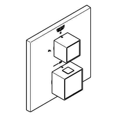 Grohe Fertigmontageset THM-Brausebatterie Grohtherm Cube, 2-Wege-Umstellung, 180 x 200 mm, Farbe chrom Bild 4