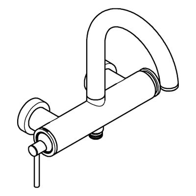 Grohe Einhand-Wannenbatterie Atrio 24367 Wandmontage hard graphite geb, Farbe hard graphite Bild 4