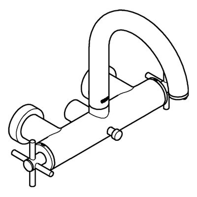 Grohe 2-Griff-Wannenbatt. Atrio 25010_3 Wandmontage Kreuz-Griff, 160 x 200 mm, Farbe chrom Bild 4