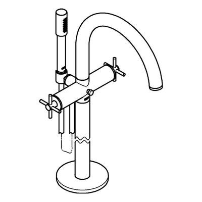 Grohe 2-Griff-Wannenbatt. Atrio 25044_3 FMS Bodenmontage Kreuz-Griff, 230 x 260 mm, Farbe supersteel Bild 4