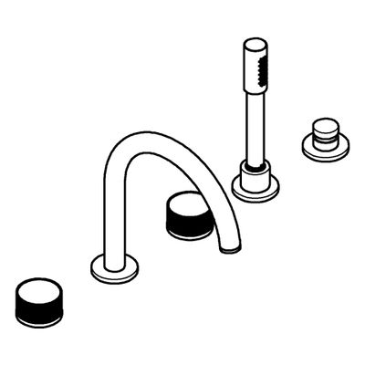 Grohe 5-L-Wannenkombin. Atrio Private C. 25226 Knopfbetaetigung hard graphite geb, Farbe hard graphite Bild 4
