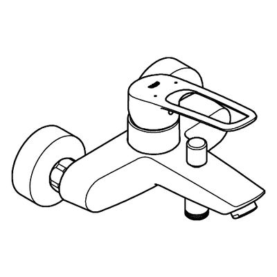 Grohe EH-Wannenbatt. Eurosmart 25241_3 Wandmontage offener Hebel, Farbe chrom Bild 4