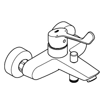 Grohe EH-Wannenbatt. Eurosmart 25243_3 Wandmontage langer Hebel, Farbe chrom Bild 4