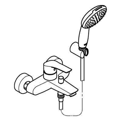 Grohe EH-Wannenbatt. Eurosmart 25276_3 Wandmontage, mit Wandhalterset, Farbe chrom Bild 4