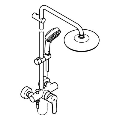 Grohe Duschsystem Tempesta C System 210 26224_1, mit Einhandmischer, 1128 x 315 x 412 mm, Farbe chrom Bild 4