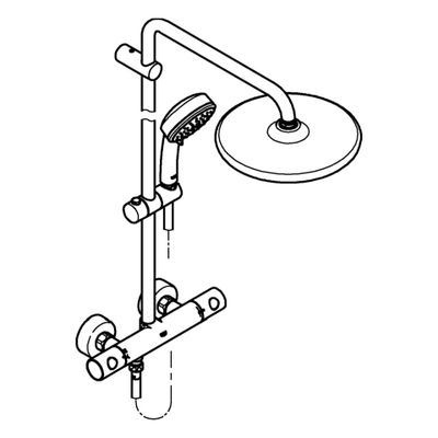 Grohe Duschsystem Tempesta C 250 26670, mit Thermostat Brausearm 390 mm, Farbe chrom Bild 4