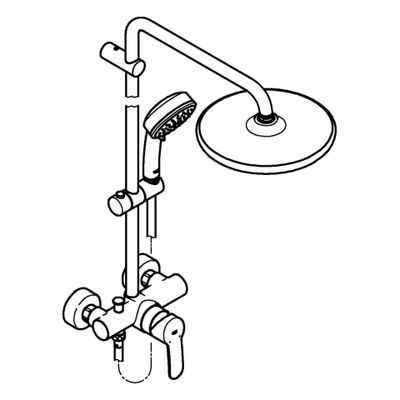 Grohe Duschsystem Tempesta C 250, mit Brausebatterie Brausearm 390 mm, Farbe chrom Bild 4
