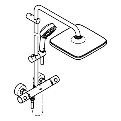Grohe Duschsystem Tempesta C 250 Cube, mit THM Brausearm 390 mm, Farbe chrom Bild 4