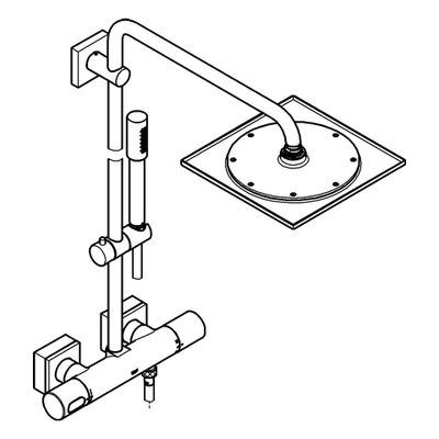 Grohe Duschsyst. Rainshower F-Series für Wandmontage 450 mm Duscharm, mit HB Sena, 155 x 345 mm, Farbe silberfarben Bild 4