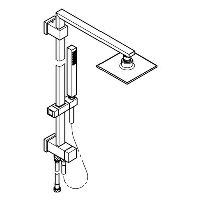 Grohe Duschsystem Euphoria Cube 152, mit Umstellung Wandmontage, 1091 x 320 x 392 mm, Farbe chrom Bild 4