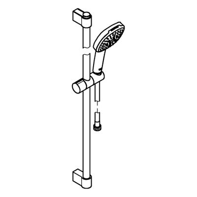 Grohe Brausestangenset Tempesta Cube 110 27789_3 900 mm 3 Strahl 13,5l/min, Farbe chrom Bild 4