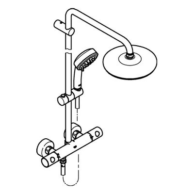 Grohe Duschsystem Tempesta C System 210 27922_1, mit Thermostatbatterie, 100 x 320 mm, Farbe chrom Bild 4