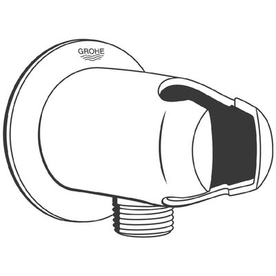 Grohe Wandanschlussbogen Movario eigensicher, mit Brausehalter, DN 15, Farbe chrom Bild 4