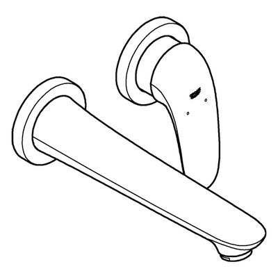 Grohe 2-Loch-WT-Wandbatterie Eurostyle 29097_3 FMS Hebel g. moon white / chrom, Farbe moon white Bild 4