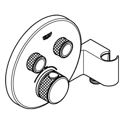 Grohe rund, 2 Verbr, integrierter Brausehalter, 150 x 180 x 83 mm, Farbe chrom Bild 4
