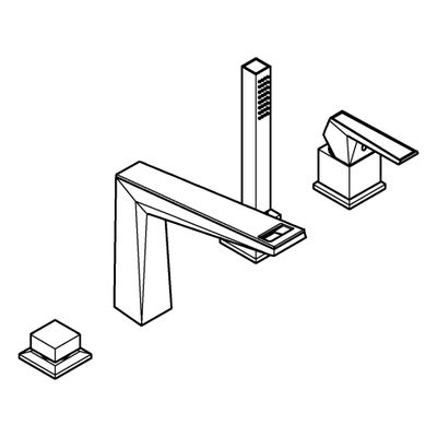 Grohe 4L-Wannenkomb. Allure Brilliant PC Griff VN-Caesarstone, Farbe chrom Bild 4