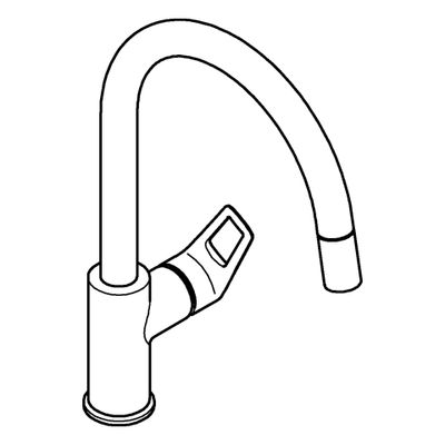 Grohe EH-Spültischbatterie BauLoop hoher Auslauf azb. Laminarbrause, Farbe chrom Bild 4