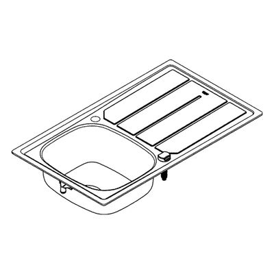 Grohe Edelstahlspüle K200 31552, mit 1 Becken / Abtropfflaeche, 570 mm, Farbe silber Bild 4