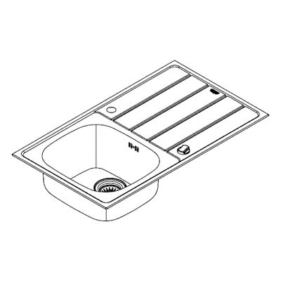 Grohe Edelstahlspüle K200 31552_1, mit 1 Becken Abtropfflaeche, 160 x 500 mm Bild 4
