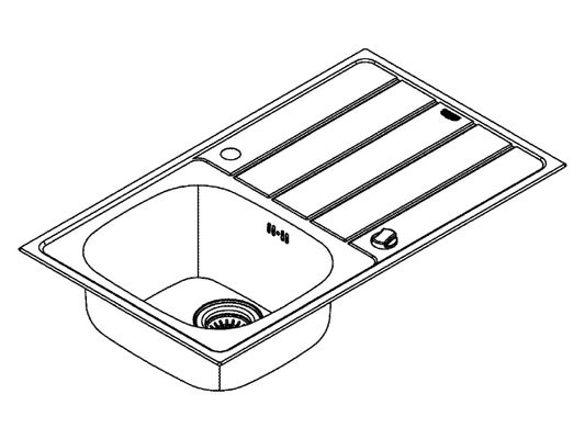 Grohe Spülen-Bundle K200 31562_1, mit Edelstahlspüle / Baüdge SPT-Batt, 160 x 500 mm, Farbe silberfarben Bild 4