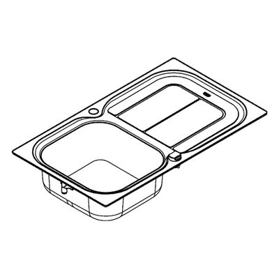 Grohe Edelstahlspüle K300 31563, mit 1 Becken / Abtropfflaeche, 570 mm, Farbe silber Bild 4